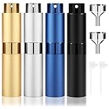 Jewan 8ml Nebulizzatore Profumo, 4PCS Porta Profumo da Viaggio, Atomizzatore Profumo Ricaricabile, Portaprofumo Borsa Ricaricabile Portatile per Borsa Viaggio