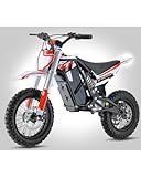 T-MOTO Mini cross minimoto elettrica MX-E, Mini moto cross 12/10 Batteria 48V Litio, minimoto cross freni a disco telaio in acciaio (Arancione)