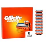 Gillette Fusion 5 LAMETTE DA BARBA, 8 RICAMBI da 5 Lame, Rasatura Scorrevole con Striscia Lubrificante, Fino a 1 MESE DI RASATURA con 1 Lametta