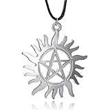 YAHOYA Fierce Ghost Evil Spirit Supernatural Dean Sun Flower Pentagram Combination Necklace Retro Pendant Collana per Gioielli da Uomo