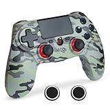 VooFun Controller Compatibile con PS-4, Wireless Joystick Game Controller Compatibile con PS-4/Slim/Pro/PC Windows, Gamepad con 1000mAh Batteria, 6 Axis Gyro Sensor, Vibrazione, Touchpad, Camouflage