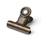 Piccole clip di bulldog in ottone antico, Coideal 30 pezzi clip di carta in metallo per borse, ufficio (bronzo, 22mm)