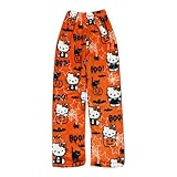 errcom Pigiama Pantaloni da Donna Pantaloni Lunghi del Pigiama di Flanella Pantaloni da Notte da Donna Pigiama Morbido Kawaii Anime Comodo Pantaloni del Pigiama Invernale Pigiama