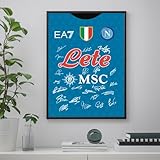 ANDSAL Poster Napoli Scudetto Campione D Italia 2023 Autografo Digitale Arte Digitale A3 Poster Incorniciato Decorativo, Regalo Stampato Idea Regalo Appossionati Di Sport, Stampa (Cornice Nera)