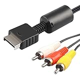 Xahpower Cavo AV per PS2 PS1 PS3, AV a RCA Composito Audio Video Cavo Compatibile con Sony Playstation 1 2 3-1.8M