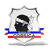 erreinge Sticker Corsica Francia Souvenir Adesivo Sagomato in PVC per Decalcomania Parete Murale Auto Moto Casco Camper Laptop - cm 12