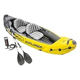 Intex 68307NP - Canoa Gonfiabile Explorer K2, 2 posti, con Accessori, PVC, Giallo, 312x91x51 cm