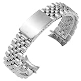 BrightBulb Cinturino da Polso in Acciaio Inossidabile 13/17/18/19/20/21/22 mm Cinturino in Metallo per Rolex Datejust Day Date Oyster-D argento 20 mm