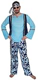 maylynn - Costume da Hippy Anni 60 e 70 per Travestimenti di Coppia Uomo/Donna - Blu - Zac (Uomo) - XL/XXL