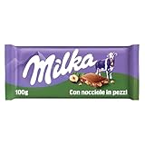 Milka, Nocciola, Tavoletta di Cioccolato al Latte con Nocciole Spezzate, 100% Latte Alpino, Cacao Sostenibile, 100g