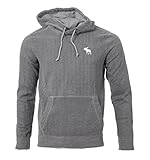 Abercrombie & Fitch Felpa con cappuccio da uomo, grigio., S