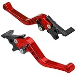 MOCNT 1 Paio Leve Frizione Freno Moto 22mm Motociclo Leva Maniglia Pompa Freno Frizione Regolabile CNC Alluminio Maniglia Leva del Freno Doppio Disco Scooter Universali Rosso