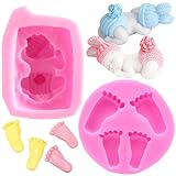 2 pezzi Stampi 3D in Silicone per Bambini, Stampo per Bambini Addormentato 3D e Forma di Impronta Stampo per Bambini, Antiaderente, per Baby Shower