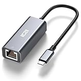 ICZI Adattatore USB C Ethernet Cavo RJ45 1000Mbps in Alluminio Gigabit a Tipo C (Thunderbolt 3) LAN Adattatore di Rete per MacBook PRO/Air Surface Go/Pro7 Samsung Huawei Type-C ecc