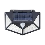 GRIFEMA GD203 Lampada solare da esterno con sensore di movimento, [100 LED/ 3 modalità/ 600 mAh], Lampade da esterno impermeabili IP65 per giardino, garage, patio