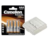 Camelion, 4 batterie AAA NiMH, 600 mAh, per telefoni cordless Siemens Gigaset A415, C430, S810, E500, E500A, A580, A585, A400, A415, Duo/Trio