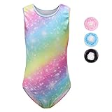 Sinoeem Ragazze Ginnastica Leotards Gradient Colour Sparkle Body Danza Ginnastica Artistica per Bambina Girocollo Senza Maniche/Maniche Lunghe per Ragazze di 3-12 Anni