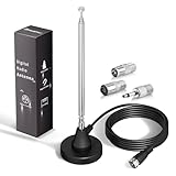 Bingfu Antenna Radio DAB FM Interni 7 Sezioni Telescopico Digitale Antenna con Base Magnetica Cavo da 3 m per Ricevitore Stereo DAB+ DAB FM Case Ricevitore AV Audio Video Ricevitore Home Theater