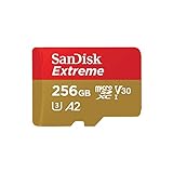 SanDisk 256GB Extreme scheda microSDXC + adattatore SD + RescuePro Deluxe fino a 190 MB/s con prestazioni app A2 UHS-I Class 10 U3 V30