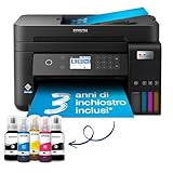 Epson EcoTank ET-3850 Stampante Multifunzione A4, Serbatoi Ricaricabili Alta Capacità, 5 Flaconi Inclusi pari a 14000pag B/N 5200pag Colore, Display LCD, Wi-Fi/Direct