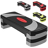 ACTIVE FOREVER Stepper per l esercizio 3 livelli, aerobica Step Board e 3 altezza regolabile 10cm/15cm/20cm, antiscivolo Fitness Stepper Attrezzatura, 78×30 cm (grigio nero)