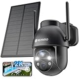 YESYAMO Telecamera Wifi Esterno Senza Fili con Pannello Solare, Videocamera Sorveglianza Esterno a Batteria, 360° Ptz, Visione Notturna A Colori, Audio Bidirezionale, Allarmi Pir, 2.4ghz, Waterproof