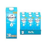 APTAMIL 3 - Latte di Crescita Liquido per Bambini dai 12 mesi, Pronto all uso - Formato Convenienza da 6 litri (6 x 1l)