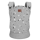 Kinderkraft Marsupio Ergonomico MILO, Leggero, Ventrale e Dorsale, Regolabile, per Bambini da 3 Mesi Fino 20 Kg, Grigio