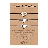 CheersLife 2 Bracciale Madre e Figlia Bracciale Mamma e Figlio Regalo per Madre Figlia Figlio Bracciali Cuore Regalo per Donna Ragazza Ragazzi Natale Ritorno a Scuola Regalo Festa Della Mamma