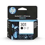 HP 301 CH561EE Cartuccia Originale HP da 190 Pagine, Per Deskjet serie 1000,1010,1050,1050A,1510,2000,2050,2050A,2510,2540,3000,3050,3050A,Envy serie 4500,5530, OfficeJet serie 2620, 4630, Nero