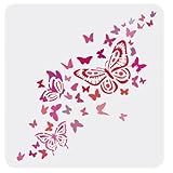 FINGERINSPIRE Stencil in plastica per pittura a forma di farfalla, 30 x 30 cm, per pittura su legno, pavimento, parete e tessuto