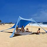 VivaGarden Tenda da Spiaggia Pop Up con Finestre Traforate e Porta  Richiudibile - 166A