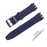 Cinturino per orologio da polso in silicone impermeabile,cinturino orologio (17mm, blu navy)
