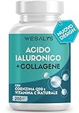 Collagene Idrolizzato 2000mg + Acido Ialuronico 500mg - 200 Capsule, Integratore Collagene e Acido ialuronico con Vitamina C naturale, Coenzima Q10 e Zinco per Pelle, Ossa, Articolazioni e Capelli