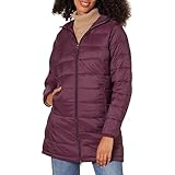 Amazon Essentials Cappotto di Piumino Leggero Impermeabile con Cappuccio (Taglie Forti Disponibili) Donna, Bordeaux, L