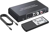 PROZOR DAC Convertitore con Telecomando 192KHz Convertitore Digitale Coassiale Toslink ad Analogico Stereo L/R RCA 3.5mm Audio Supporta Controllo Volume/Muto/Power ON OFF via IR Telecomando