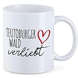 Huuraa - Tazza da caffè con scritta in tedesco “Teutoburger Wald verliebt”, in ceramica, 330 ml