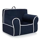 COSTWAY Poltrona per Bambini Sfoderabile, Divano per Bambini in Schiuma Sfoderabile, Poltroncina da Cameretta, Regalo per Bambini 0-5 Anni (blu navy)