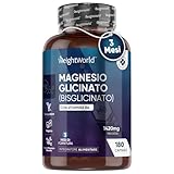 Magnesio Bisglicinato Vitamina B6, 1420mg di cui 200mg Magnesio Elementale (Dose) Senza Magnesio Stearato, 180 Capsule Vegan Magnesio Glicinato (Magnesium Glycinate) Bisglicinato Magnesio B6 Vitamina