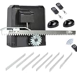 CO-Z 200W Kit Automazione Cancello Scorrevole, Motore Cancello Scorrevole per Porte Fino a 600kg 12m con 2 Telecomandi, Cremagliera 8x0.5M e Sensori a Infrarossi per Casa Giardino Garage, Nero 200W