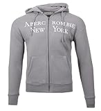 Abercrombie & Fitch Giacca con cappuccio da uomo, grigio chiaro, S