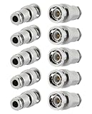 Vecys 10 PCS BNC Maschio Connettori 50 Ohm BNC Maschio Spina Morsetto a Saldare Connettore per RG58 RG142 RG400 LMR195 RF Coassiale Cavo