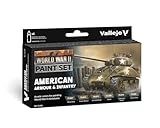 Vallejo- Farb-Set, US-amerikanische Panzerung und Infanterie, WWII Americano Modellino, Multicolore, 17 ml (Confezione da 6), VJ70203