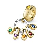 RMMY Charms Infinity Stones Donna Ciondolo a forma in argento sterling S925 con cristallicompatibile con bracciali e Collane europei