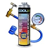 Cool5 Kit di riparazione per climatizzatori estivi completo AC 5 in 1 (R134a Gas Sostituzione) con tubo di misurazione – per auto 1995 – 2016, 290 g + 70% prodotto – facile da usare