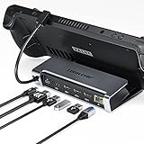 Lemorele Steam Deck Dock Station -6in1, Alluminio hub con Gigabit Ethernet, HDMI 4K, PD 100W, 3 USB A RJ45 Lan 1000Mbps Steamdeck per ASUS ROG Alloy X Lenovo Legion go Valve Steam Deck OLED Accessori