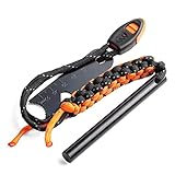 WallEgo Pietra Focaia, Acciarino Per Fuoco XL100mm, Magnesio Sopravvivenza Flint e Steel Kit, Flint Striker Multi Tool, Outdoor Emergency Survival Tool per Viaggi Campeggio Escursioni