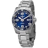 Longines HYDROCONQUEST Orologio da uomo in ceramica blu quadrante 41 mm automatico subacqueo L37814966, Blu, Orologio subacqueo