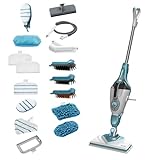 BLACK+DECKER, Scopa A Vapore Multifunzione Da 1600 W - Pulitore Manuale, Testina Delta E Guanto STEAMITT - 16 Accessori - Serbatoio Da 500 Ml - BHSM1615DAM-QS