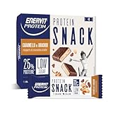 Enervit, Snack Astuccio 8 Barrette con Arachidi, Cramello e Cioccolato al Latte, Barrette Energetiche Ricche di Proteine e Fibre, Senza Glutine e Olio di Palma, 8 Barrette da 31 Grammi